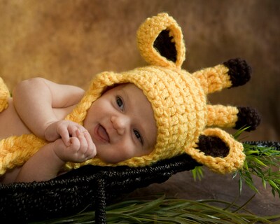 Giraffe Baby Hat and Diaper Cover Set - image2